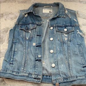 Worn once rag & bone distressed jean vest